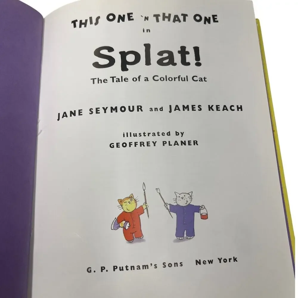 Splat Tale of a Colorful Cat 1998 First Impression HC Dust Jacket Jane Seymour